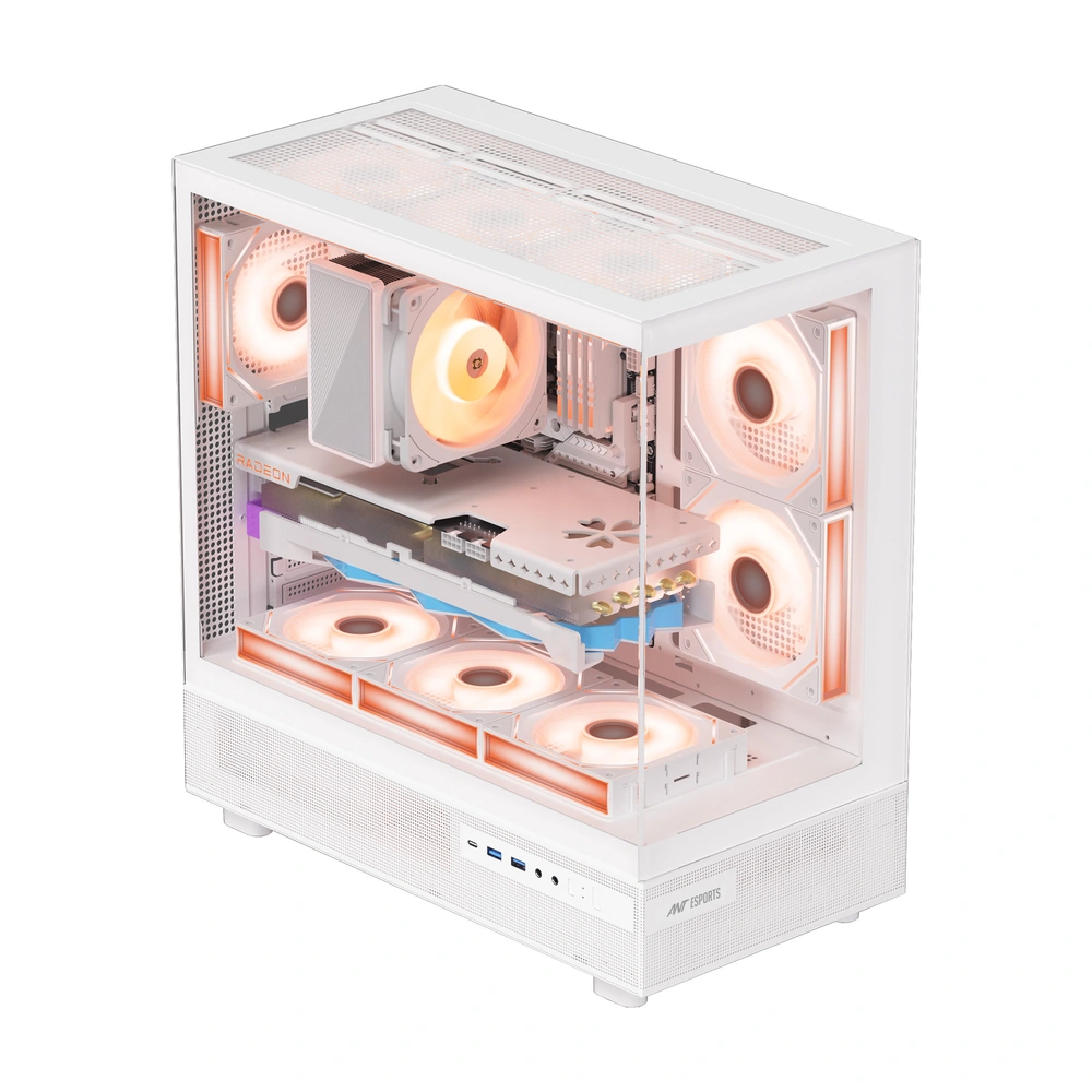 Ant Esports Gaming Cabinet Crystal x6 White view 2